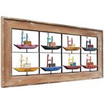 Painel Grade de Barquinhos - Com Moldura 10 Pçs. 0,45 x 0,98 M.