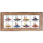 Painel Grade de Barquinhos - Com Moldura 10 Pçs. 0,45 x 0,98 M.