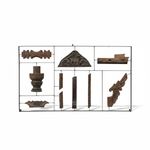 Painel Grade de Fragmentos Antigos - 120 x 70 cm.