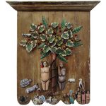 Painel Talha Adão e Eva com Esculturas 