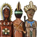Escultura de Parede Índios - 72 x 67 CM.