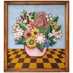 Ânfora de Flores sobre Toalha Xadrez - Coleção Ânforas Toti