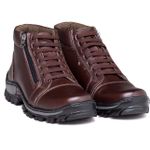 Bota masculina em couro legítimo Ohanyo Mayer- Café 