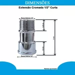 EXTENSAO CROMADA 1/2; CURTA GARDEN 11850E 