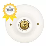 PLAFON REDONDO PORCELANA - BRANCO - 100W 