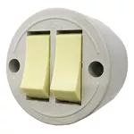  INTERRUPTOR DUPLO SOBREPOR REDONDO 6A 250V 10 UNIDADES CINZA ILUMI 1656