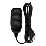  EXTENSAO COMPACTA C/ CABO PP 3 V 10M 10A PRETO ILUMI 172002
