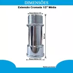  EXTENSAO CROMADA PARA TORNEIRA 1/2 MEDIA GARDEN 11851E