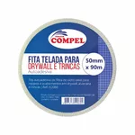 FITA TELADA P/ TRINCAS E DRYWALL 50X90 COMPEL 12060 