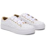 Tênis Feminino Branco Customizado Com Pérolas Festa