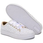 Tênis Feminino Branco Customizado Com Pérolas Festa