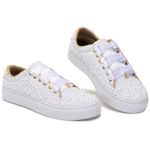 Tênis Feminino Branco Customizado Com Pérolas Festa