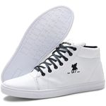 Tênis Masculino Botinha Cano Alto Sneaker Branco