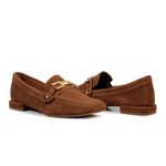 Mocassim Loafer Rebecca Camurça Havana