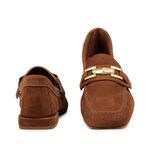 Mocassim Loafer Rebecca Camurça Havana