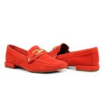 Mocassim Loafer Rebecca Camurça Coral