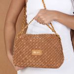 Bolsa Tramada Orcade Camurça Caramelo