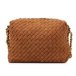 Bolsa Tramada Orcade Camurça Caramelo