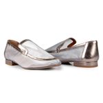 Mocassim Loafer Capri Tela Prata