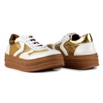 Tênis Lisboa Tela Neve com Dourado