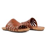 Rasteira Beatrice Orcade Comfy Tiras Caramelo Escuro