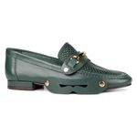 Mocassim Loafer Capri Couro Musgo