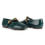 Sapatilha Ballet Flat Paris Verniz Esmeralda