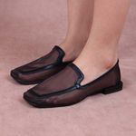 Mocassim Loafer Rebeca Tela Preta