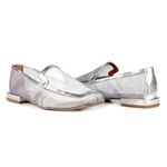 Mocassim Loafer Rebecca Tela Prata