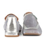 Mocassim Loafer Rebecca Tela Prata