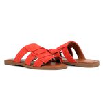 Rasteira Marbella Orcade Franjas Coral