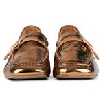 Mocassim Loafer Rebecca Metalizado Bronze
