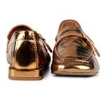Mocassim Loafer Rebecca Metalizado Bronze