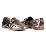 Mocassim Loafer Rebecca Metalizado Inox