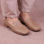 Mocassim Loafer Rebecca Couro Ocre