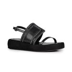Sandália Flatform Greta Orcade Snake Preta