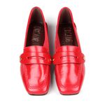 Mocassim Loafer Rebecca Orcade Corrente Verniz Vermelho