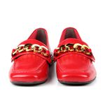 Mocassim Loafer Rebecca Orcade Corrente Verniz Vermelho