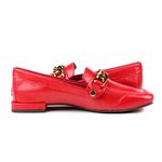 Mocassim Loafer Rebecca Orcade Corrente Verniz Vermelho