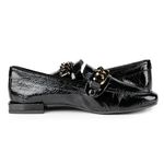 Mocassim Loafer Rebecca Orcade Corrente Verniz Preto