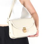 Bolsa Satchel Orcade Verniz Off White