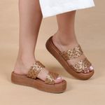 Sandália Flatform Ibiza Orcade Ráfia Caramelo