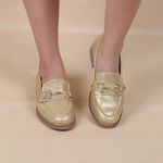 Mocassim Loafer Vittoria Orcade Baby Metal Dourado