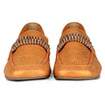 Mocassim Loafer Rebecca Orcade Strass Baby Metal Laranja