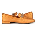 Mocassim Loafer Rebecca Orcade Strass Baby Metal Laranja