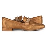 Mocassim Loafer Rebecca Orcade Strass Baby Metal Bronze