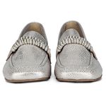 Mocassim Loafer Rebecca Orcade Strass Baby Metal Prata