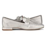 Mocassim Loafer Rebecca Orcade Strass Baby Metal Prata