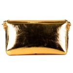 Bolsa Orcade Flor Couro Bala Ouro