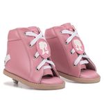 Dennis Brown Barbie Rosa sapatilha em couro com barra de regulagem